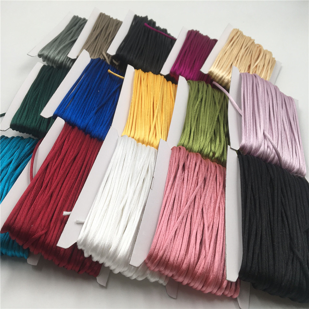 Ribbon Wired Satin - 2Mm Braided Macrame ผ้าไหม Macrame เชือกลวดเกลียวชาวจีนแบบ