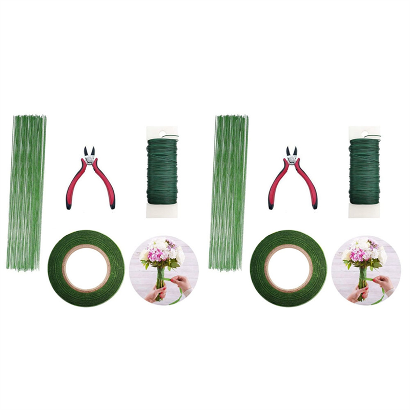 Wire Stem Florist - ABRW-2X ชุดเครื่องมือจัดดอกไม้เทปดอกไม้ Stem Wrap สีเขียว Stem