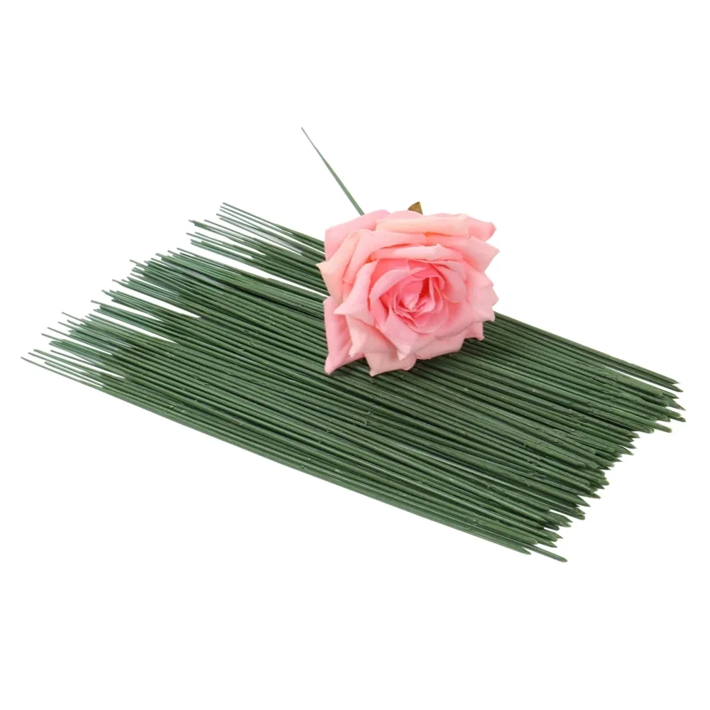 Wire Stem Florist - 100PCS ประดิษฐ์ Potted Stem พลาสติกสวนดอกไม้ Rod