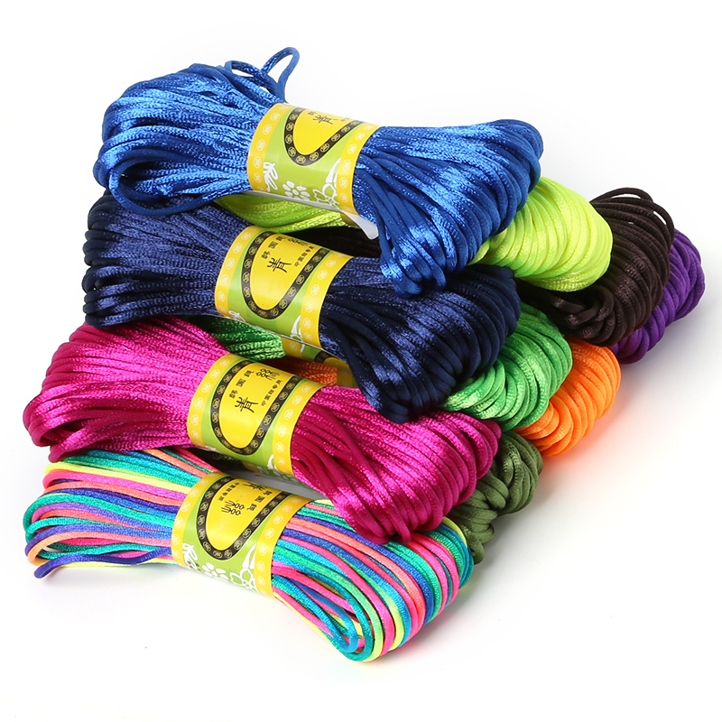 Ribbon Wired Satin - 2.5 มม.20 มม.ซาติน Rattail ผ้าไหม Macrame