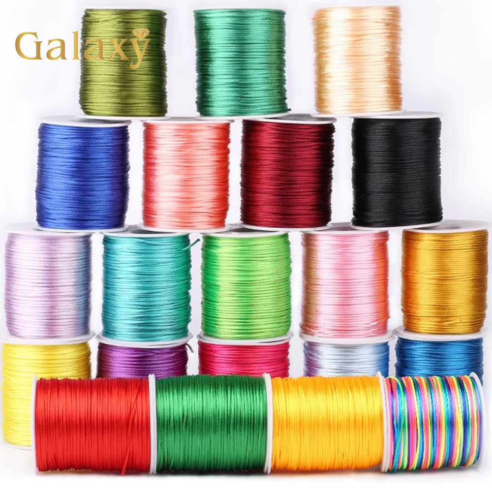 Ribbon Wired Satin - 100 M/ม้วน 1.5/2/2.5/3 มม.สายไนลอนเชือกจีน Knotting Rattail
