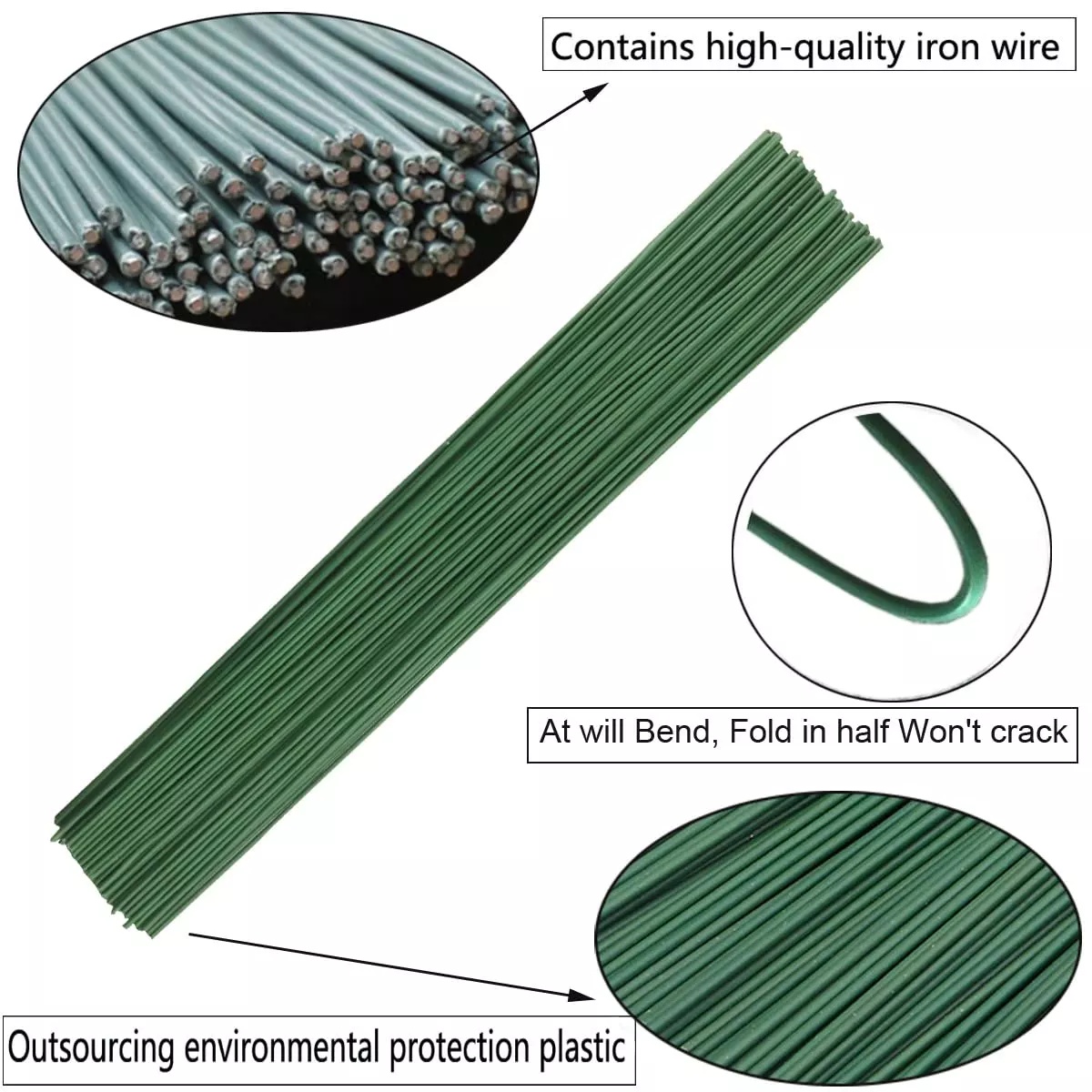 50 ชิ้น ลวดดอกไม้สีเขียวสำหรับ - Wire Stem Florist บทวิจารณ์และราคา