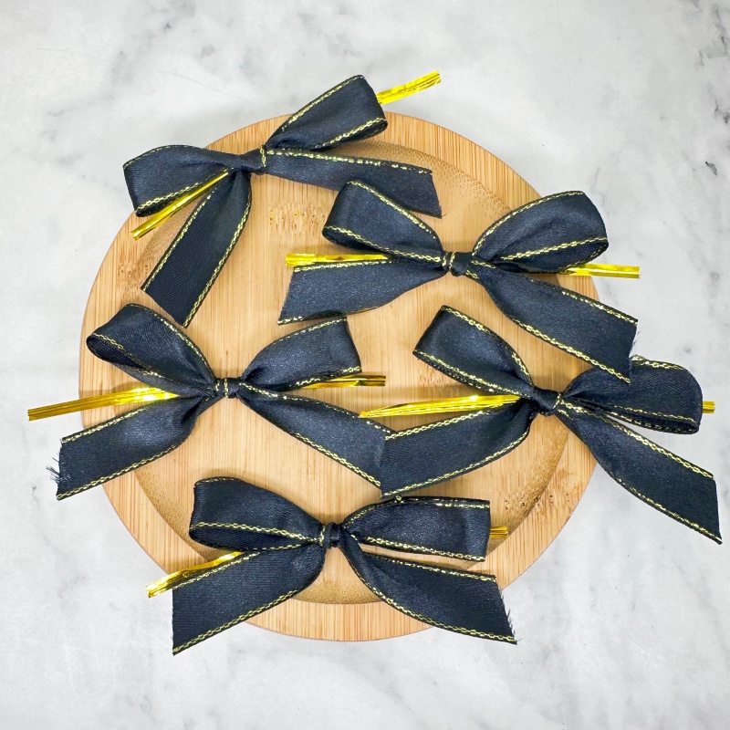 โบว์ริบบิ้นผ้าซาตินสีดำ 20 ชิ้ - Ribbon Wired Satin บทวิจารณ์และราคา