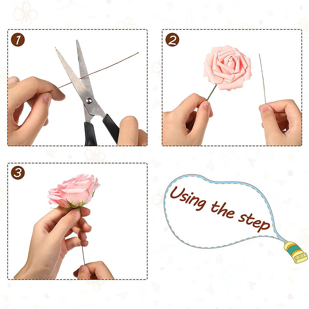 50 ชิ้น/ล็อต 26 #   0.45 มม.ดอ - Wire Stem Florist บทวิจารณ์และราคา